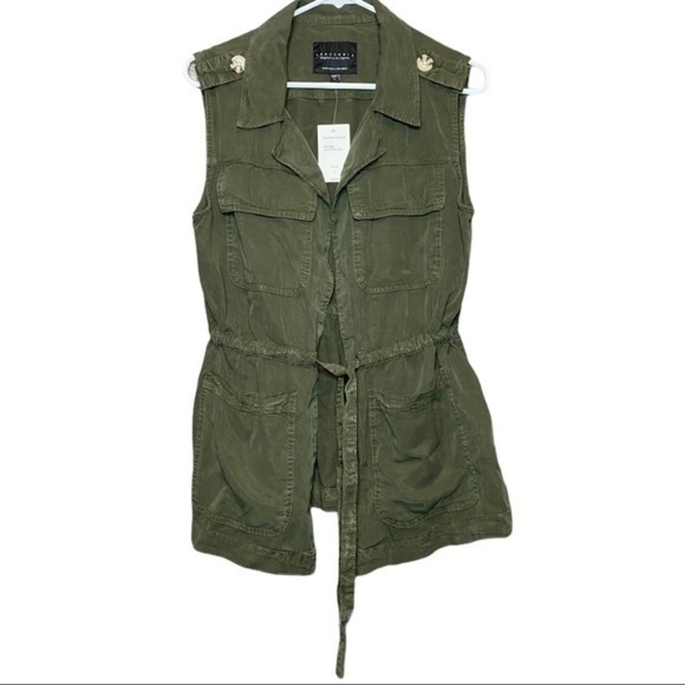 Sanctuary Olive Green tie cargo vest NWT